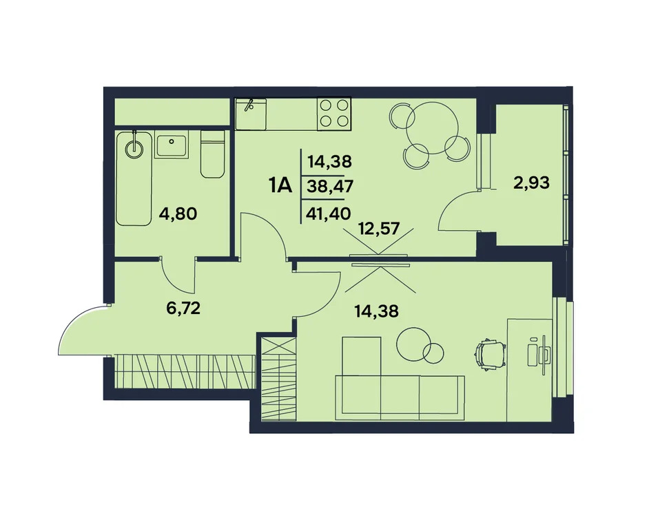 Продается квартира, 41.4 м - Фото 1