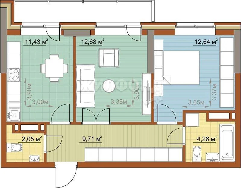 Продажа квартиры, Новосибирск, ул. Николая Островского - Фото 56