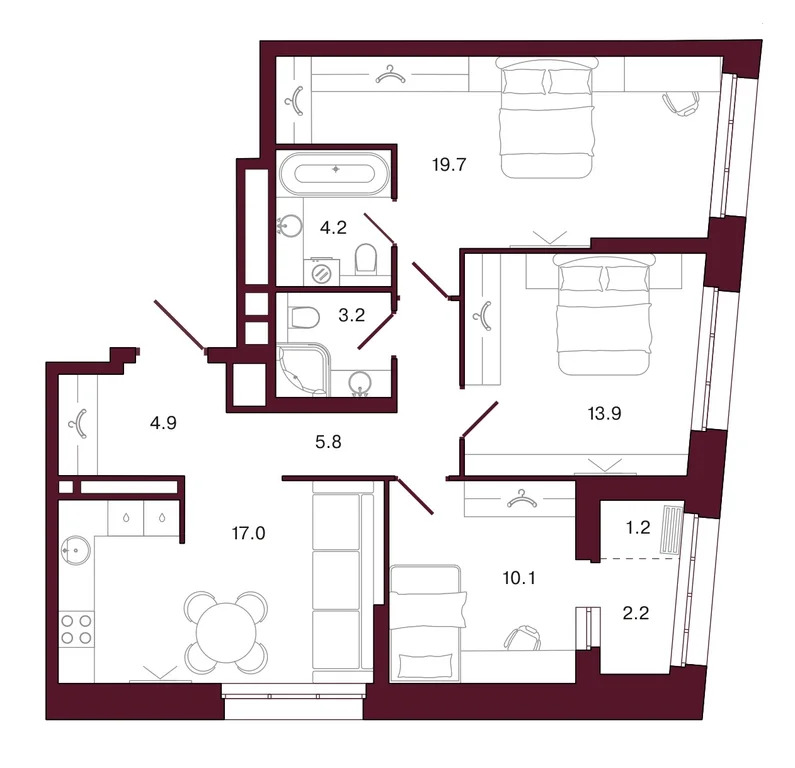 Продается квартира, 82.2 м - Фото 1