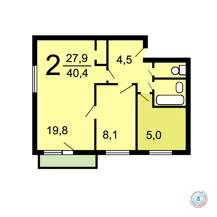 Продается квартира, 39.4 м - Фото 2