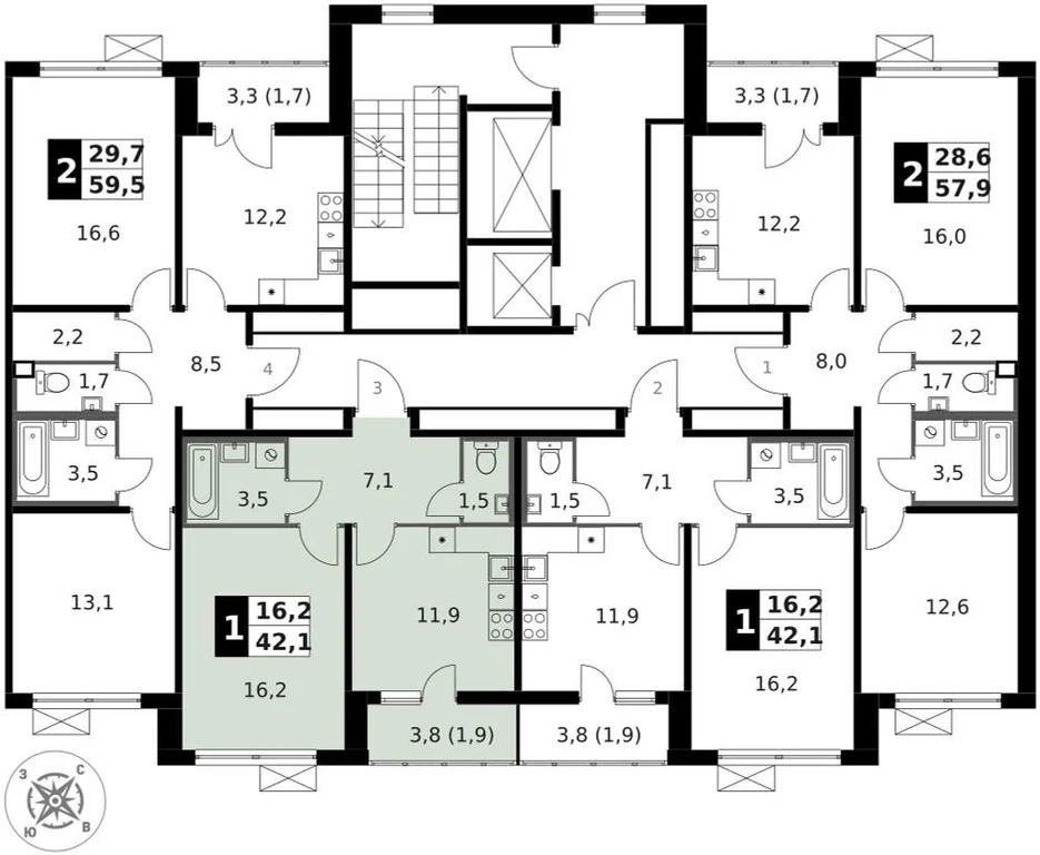 Продам 1-комн. квартиру 42.1 кв.м. - Фото 4