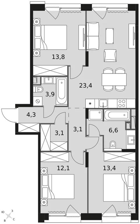 Продам 3-комн. квартиру 83.7 кв.м. - Фото 2