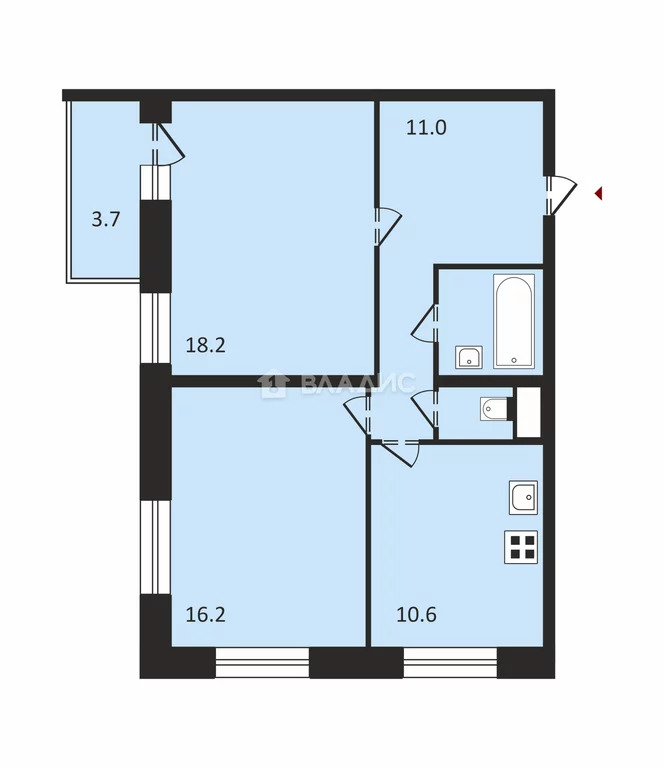 Санкт-Петербург, Хасанская улица, д.10к2, комната на продажу - Фото 12