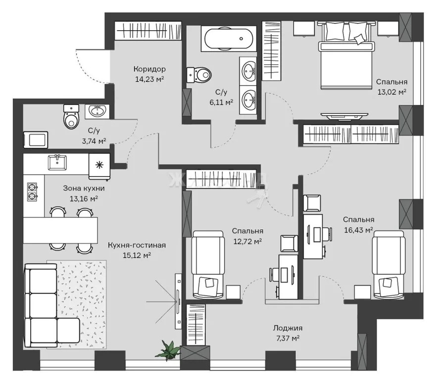 Продажа квартиры, Новосибирск, ул. Московская - Фото 45