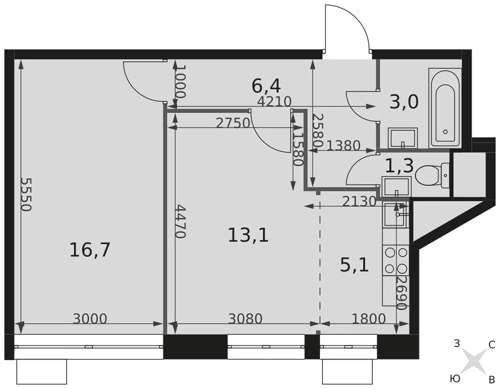 Продам 2-комн. квартиру 45.5 кв.м. - Фото 3
