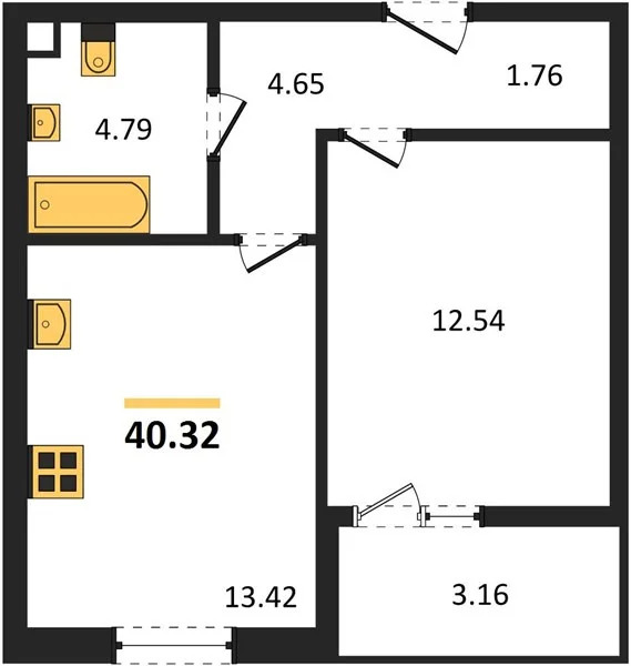 Продается квартира, 40.32 м - Фото 1