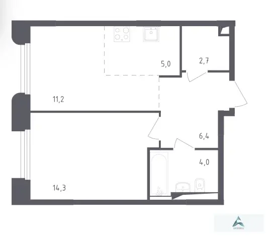 Продаётся 2-комн. квартира, 43,6 кв. м. - Фото 1