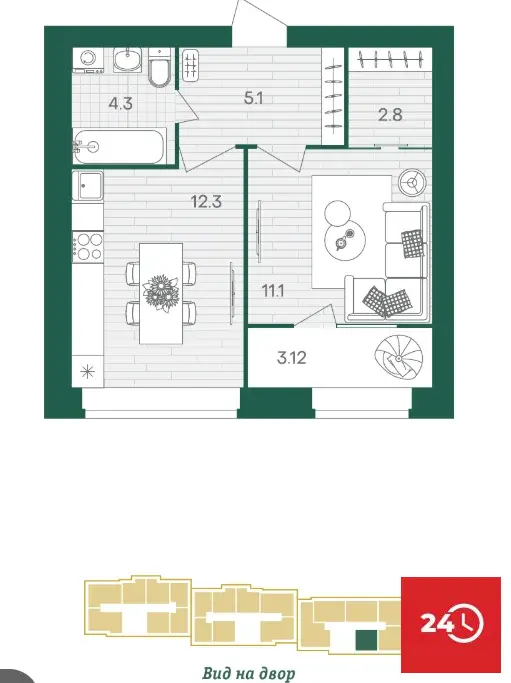 В продаже евро-2 квартира в сданном доме ЖК Кантри - Фото 4