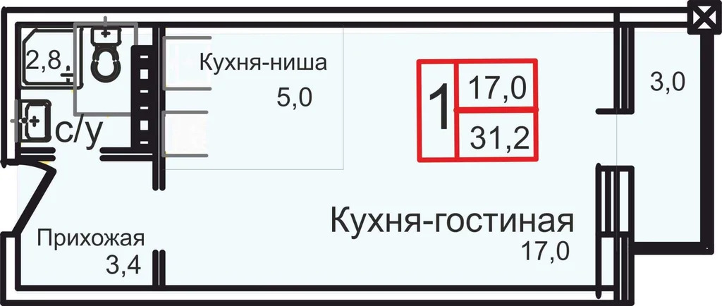 Продам 1-комн. квартиру 34 кв.м. - Фото 2