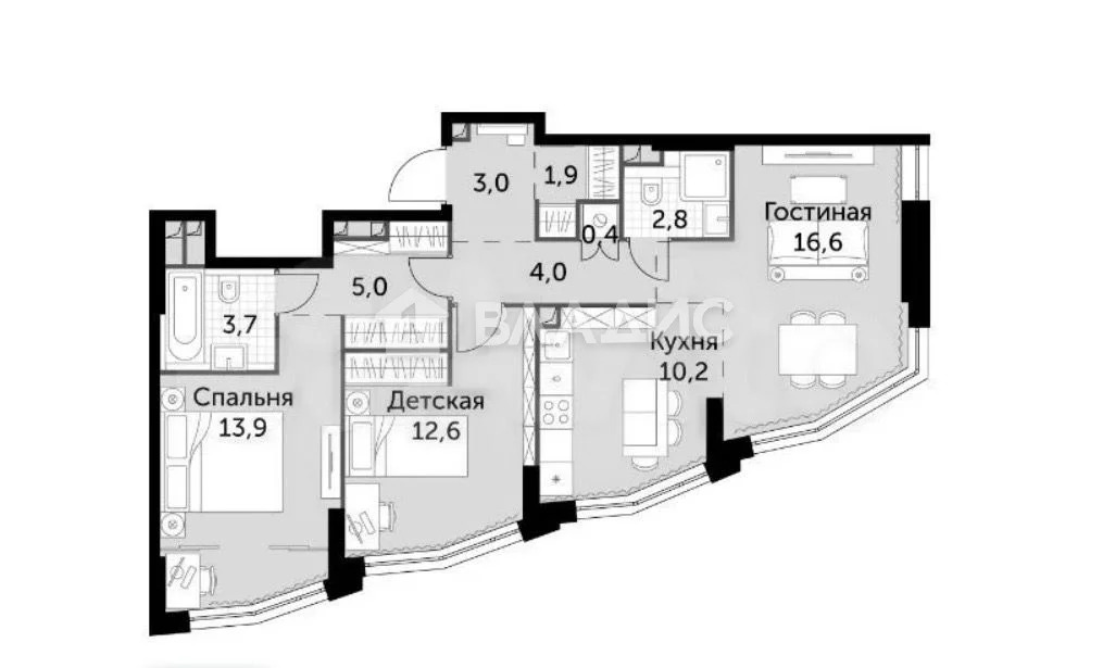 Москва, жилой комплекс Роттердам, 3-комнатная квартира на продажу - Фото 5