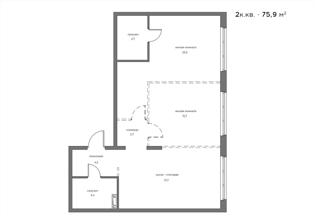 Продается квартира, 62.8 м - Фото 9