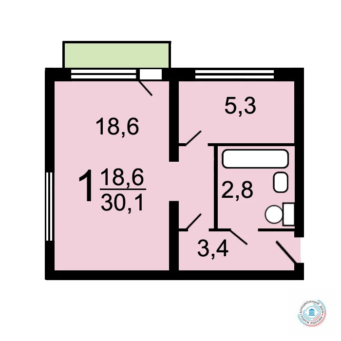 Продается квартира, 30.5 м - Фото 1