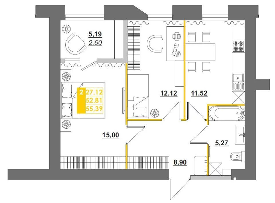 Продается квартира, 62.06 м - Фото 3