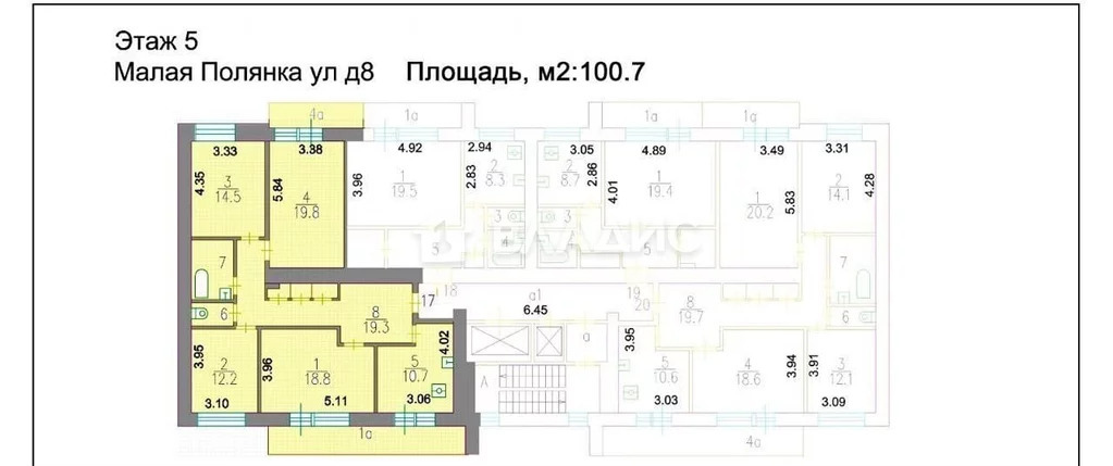 Москва, улица Малая Полянка, д.8, 4-комнатная квартира на продажу - Фото 25
