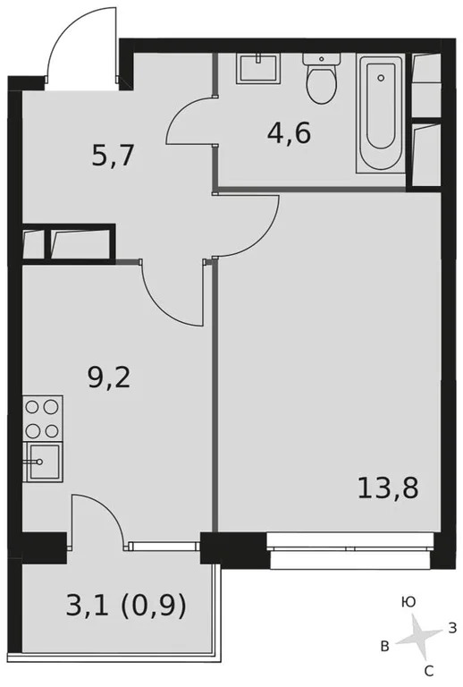 Продам 1-комн. квартиру 34.2 кв.м. - Фото 3