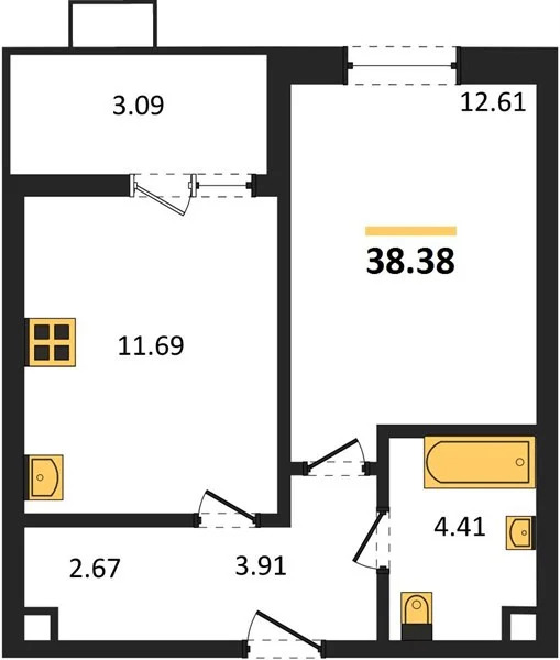 Продается квартира, 38.38 м - Фото 2