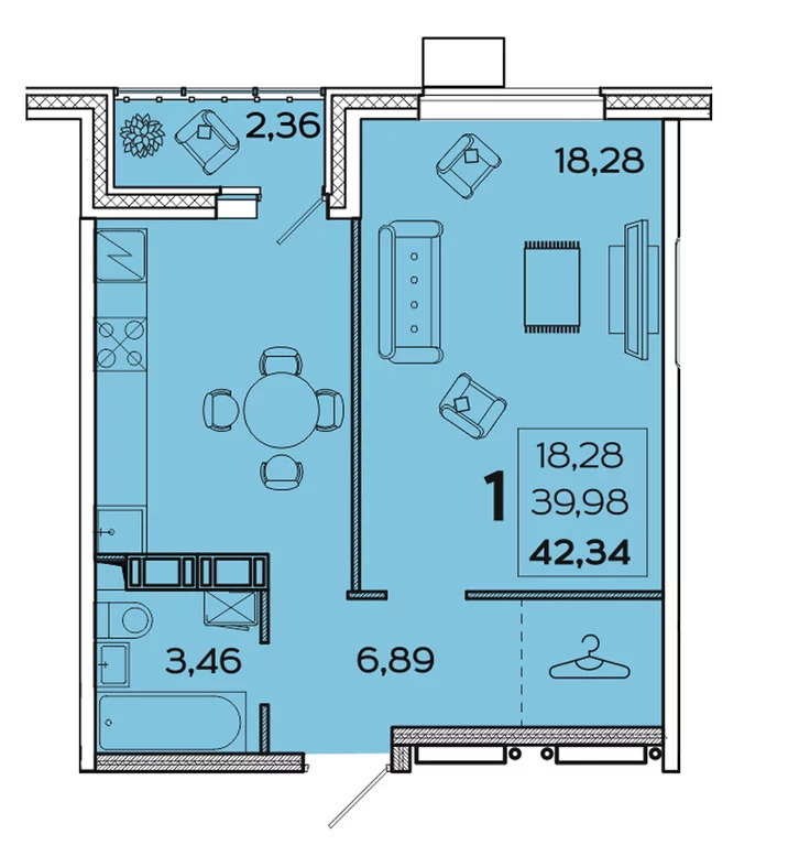 Продается квартира, 42.34 м - Фото 3