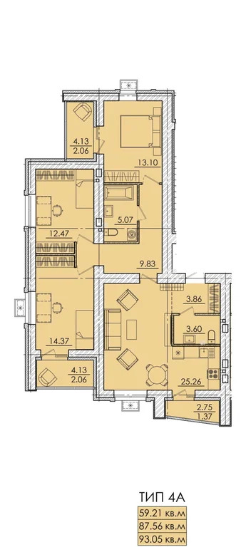 Продается квартира, 93.05 м - Фото 1