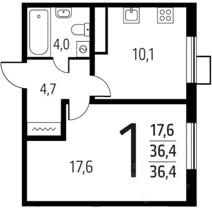 Продажа однокомнатной квартиры 36.5м ул. 3-я Нововатутинская, 8, ... - Фото 3