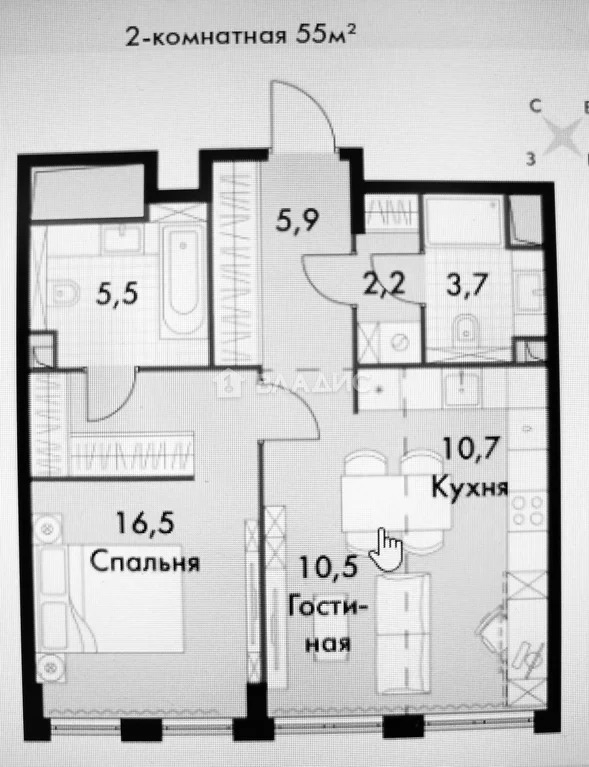 Москва, Шелепихинская набережная, д.40к1, 2-комнатная квартира на . - Фото 8