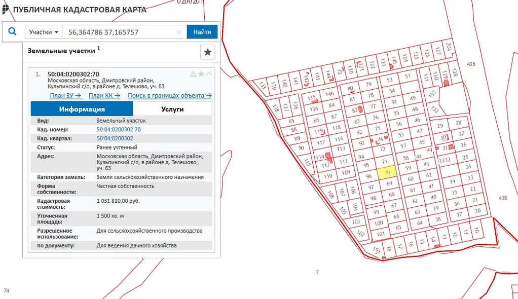 Публичная кадастровая карта городец