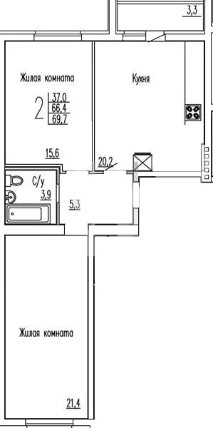 Продается квартира, 69.7 м - Фото 1