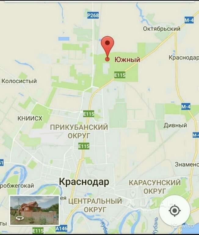 Карта поселок южный динской район краснодарский край