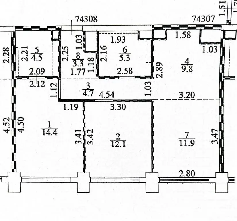 Евро-трехкомнатная кв. в ЖК MOD - Фото 8