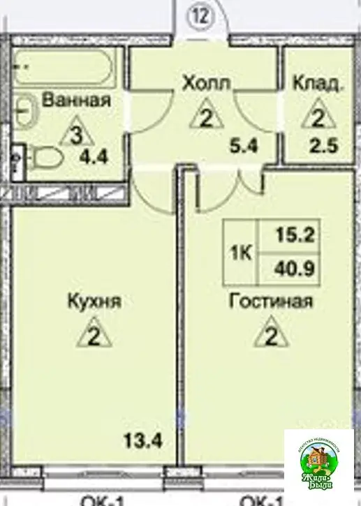 Продаю однокомнатную квартиру 40.9м Боровская ул, Балабаново, . - Фото 2