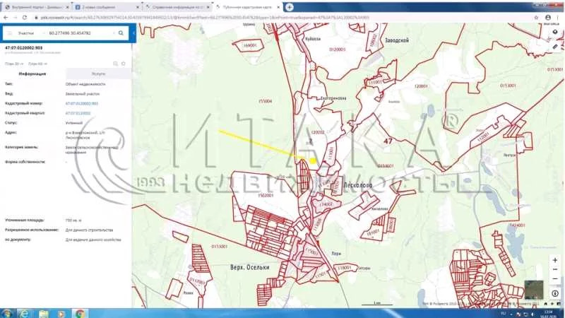 Кадастровая карта лесколово