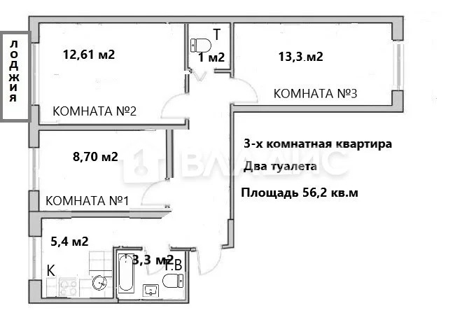 Москва, Черницынский проезд, д.6к1, 3-комнатная квартира на продажу - Фото 13