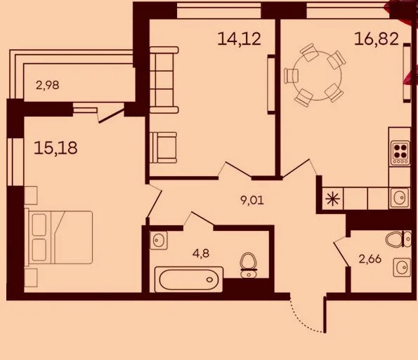 Продается квартира, 65.57 м - Фото 1