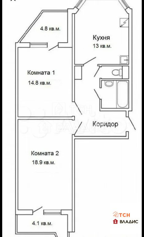 городской округ Балашиха, Балашиха, улица Свердлова, д.50, 2-комнатная ... - Фото 30