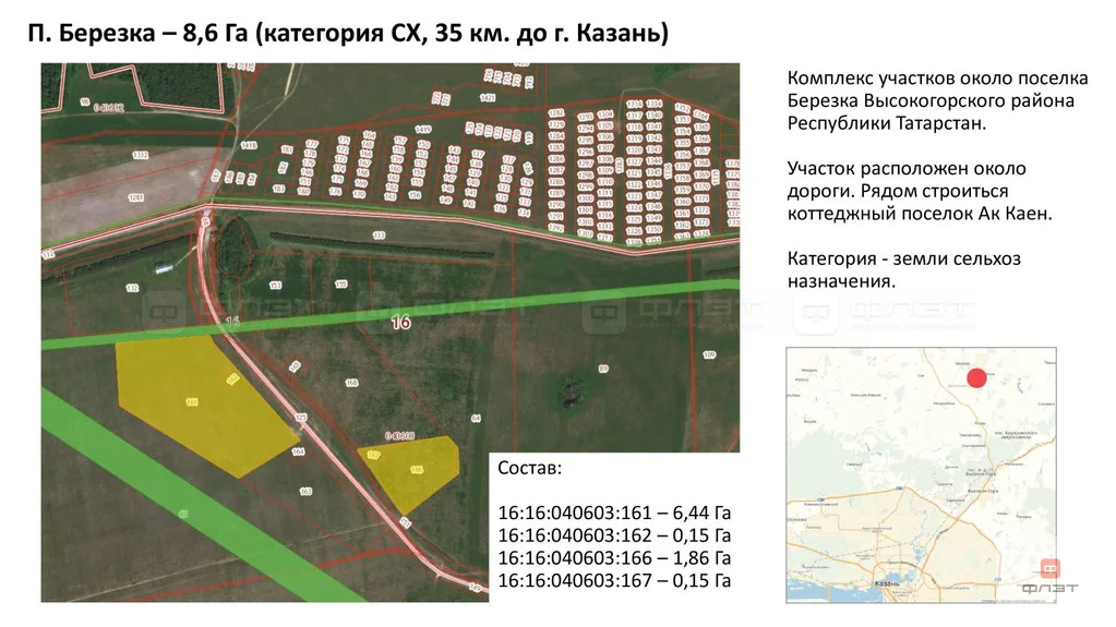 Продажа участка, Инся, Высокогорский район - Фото 1