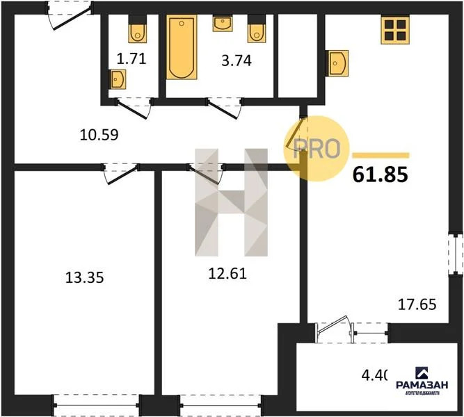Продажа квартиры в новостройке, Казань, м. Аметьево, ул. Аделя Кутуя - Фото 1