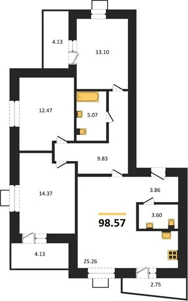 Продается квартира, 98.57 м - Фото 3
