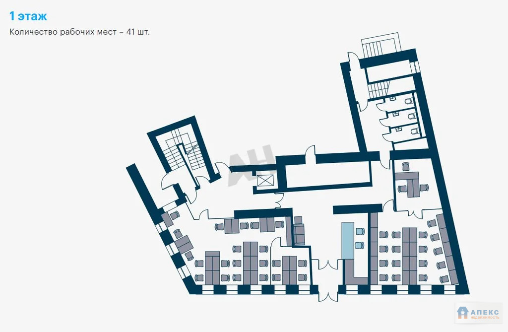 Аренда помещения 1200 м2 под офис, рабочее место м. Кропоткинская в ... - Фото 3