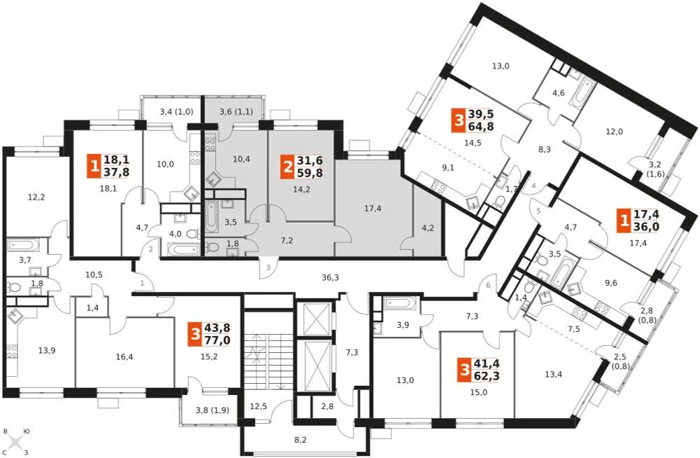 Продам 2-комн. квартиру 59.8 кв.м. - Фото 1