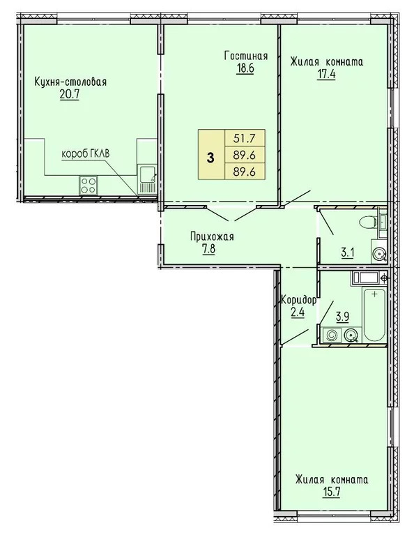 Продается квартира, 89.6 м - Фото 10