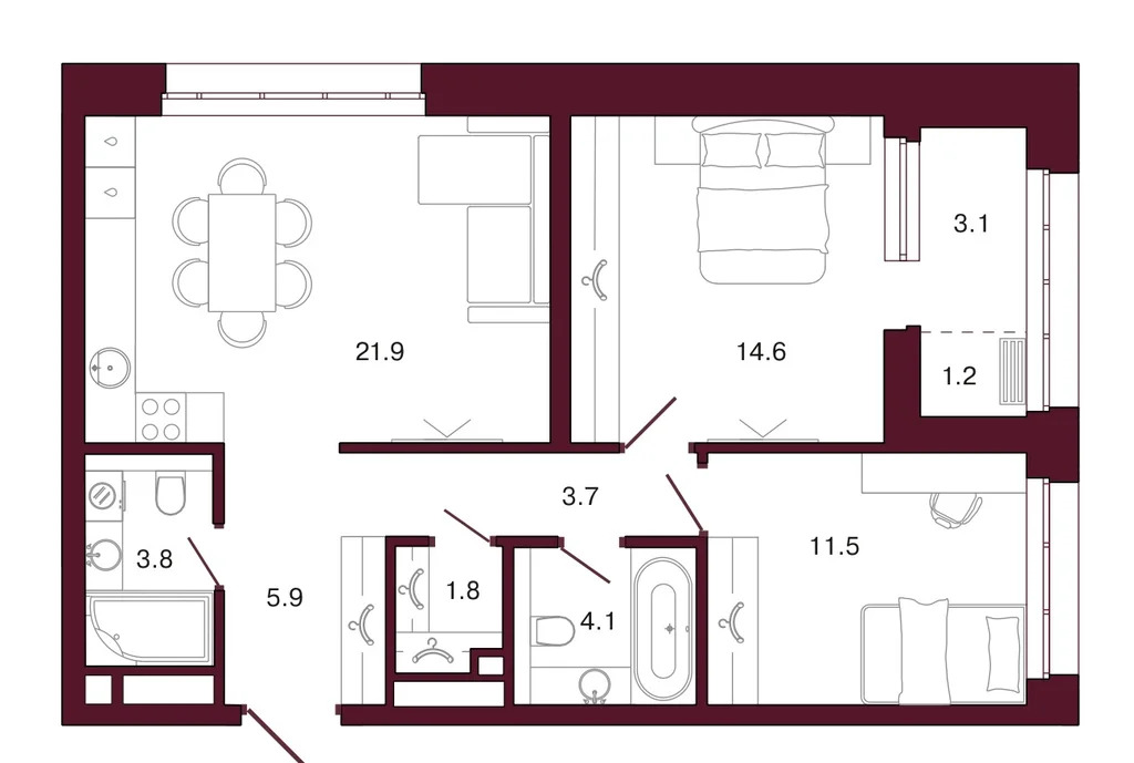 Продается квартира, 74.4 м - Фото 2