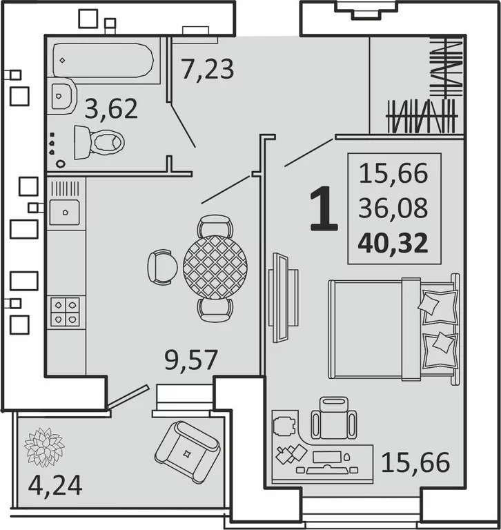 Продается квартира, 40.32 м - Фото 0