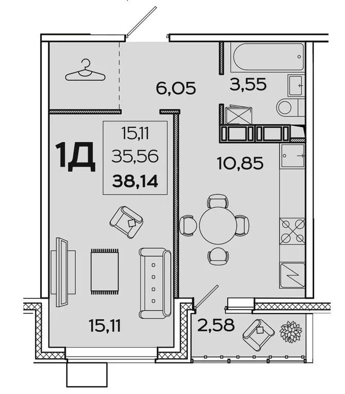 Продается квартира, 42.34 м - Фото 2