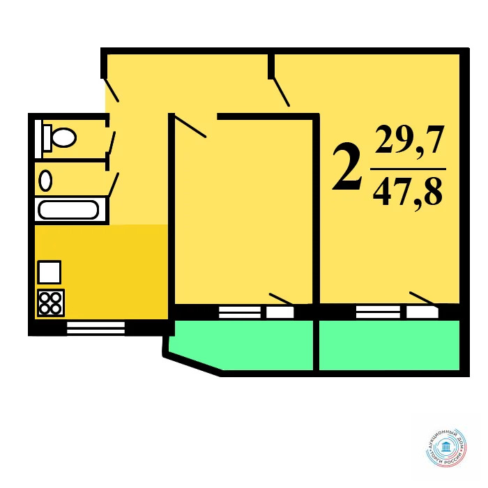 Продается квартира, 44.7 м - Фото 0