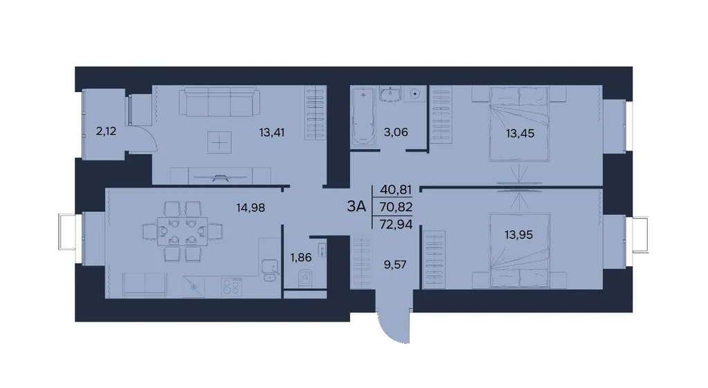 Продается квартира, 72.94 м - Фото 1