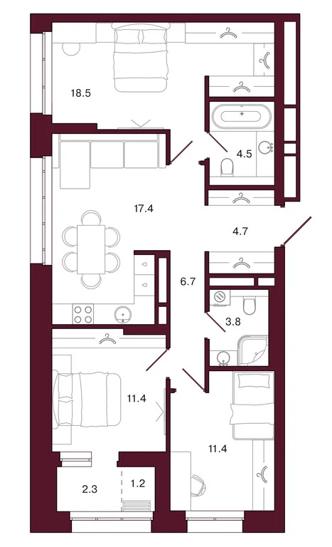 Продается квартира, 81.9 м - Фото 2
