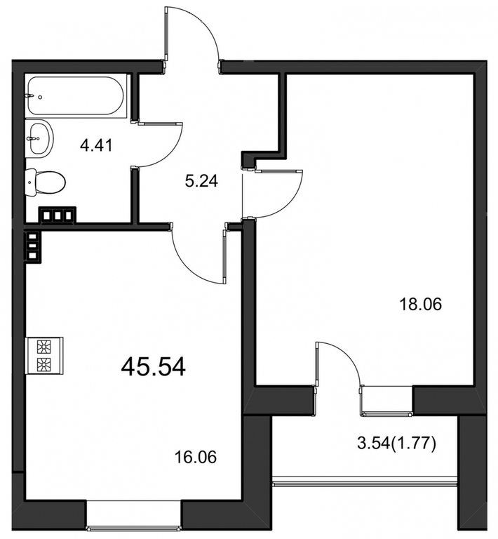 Планировка квартиры Переведенская д 4 корп 2 стр 1.