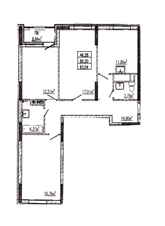 Продается квартира, 83.04 м - Фото 0