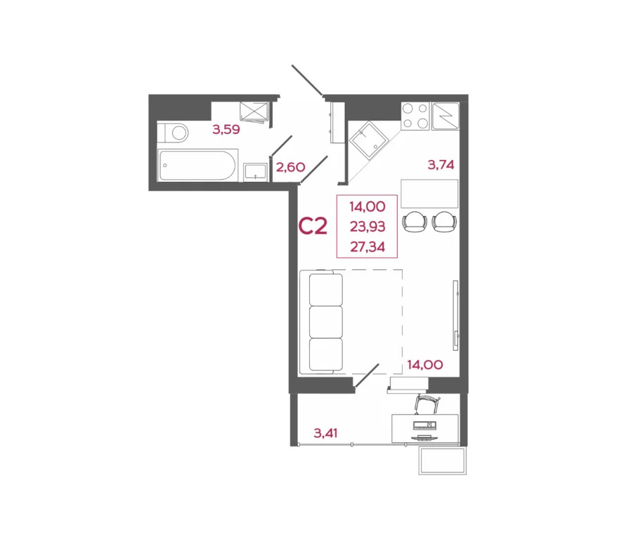 Продается квартира, 27.34 м - Фото 2