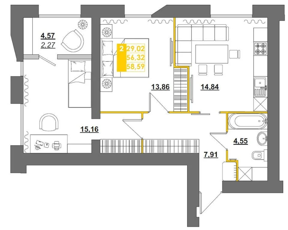 Продается квартира, 60.17 м - Фото 4