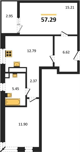 Продается квартира, 57.29 м - Фото 3